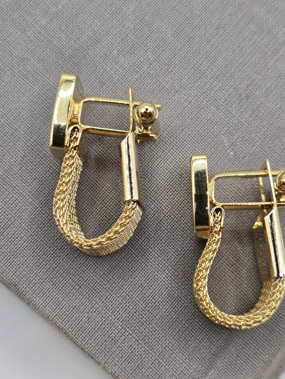 Gold Mesh Wrap Cufflinks Mother Of Pearl Wedding Formal Event Paul Fredrick